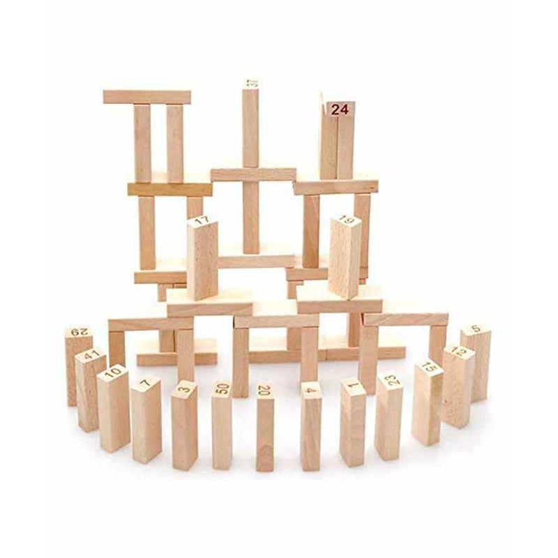 Wooden Building Blocks Set Brown - 48 Pieces