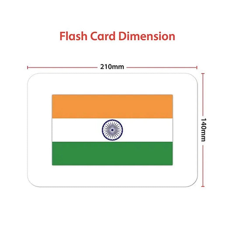 Asian Countries Flags Education Flash Card for Kids