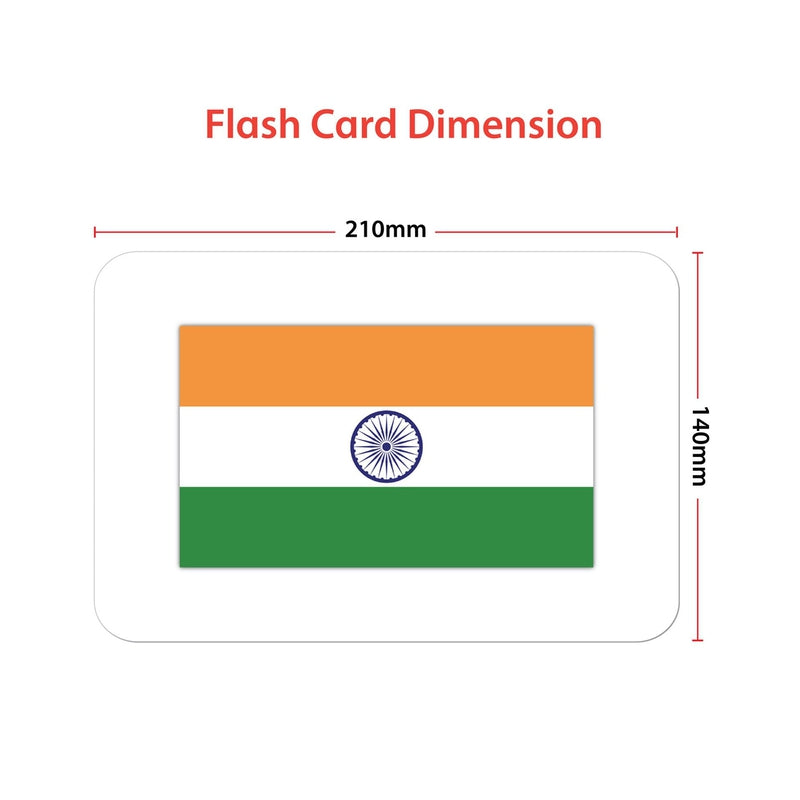 Asian Countries Flags Education Flash Card for Kids