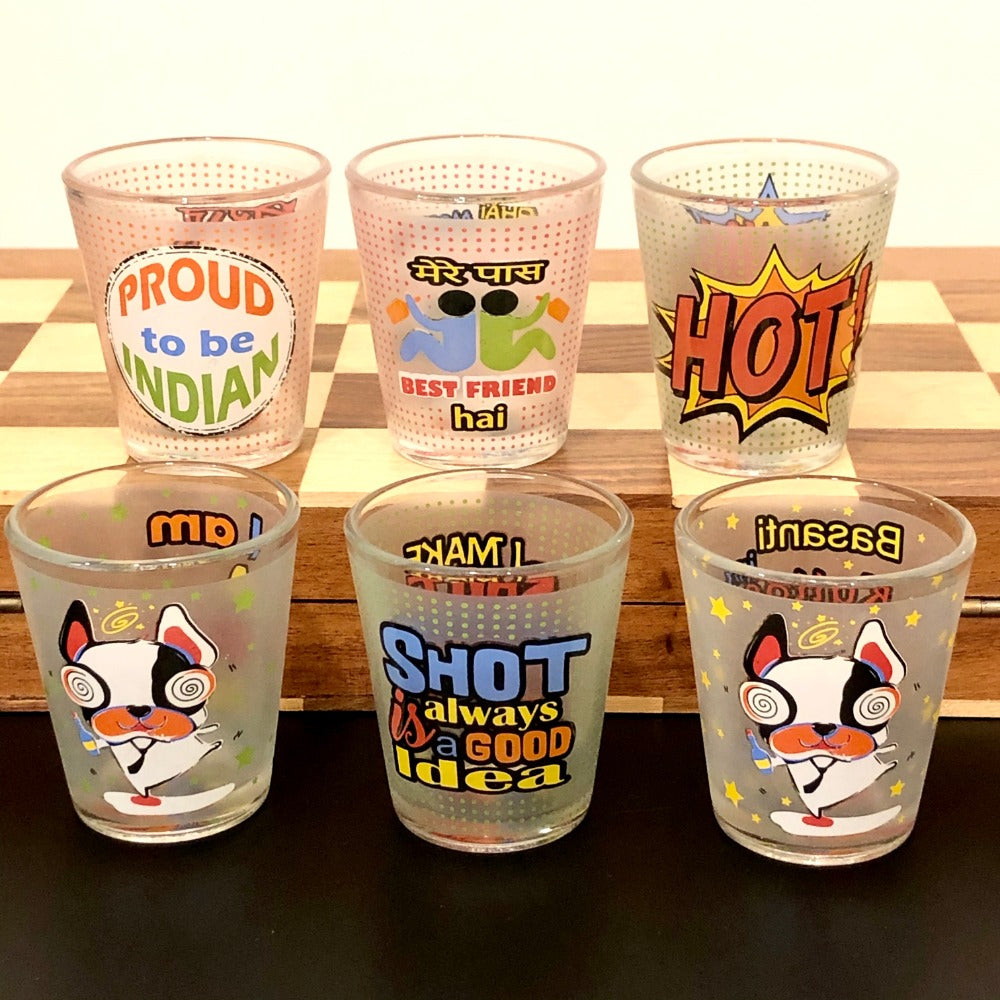 Quirky Shot Glasses With Funky Prints