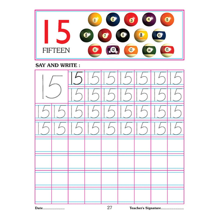 Number Writing Book 1-20