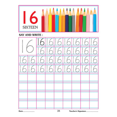 Number Writing Book 1-20