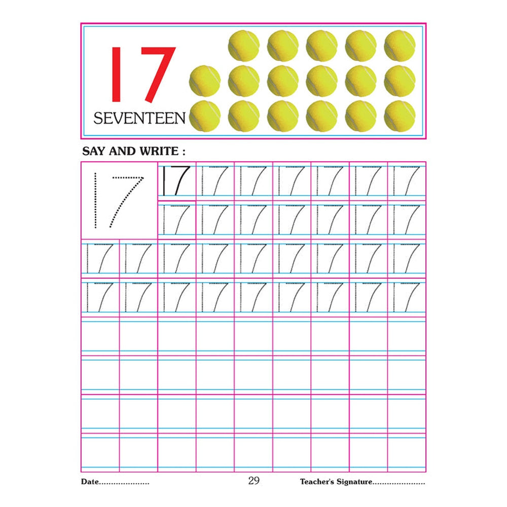 Number Writing Book 1-20