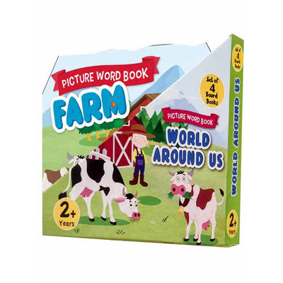 Set of 4 World Around Us Picture Word Board Books
