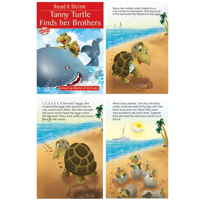 Set of 8 Self Reading Animal Adventures Story Books for Children