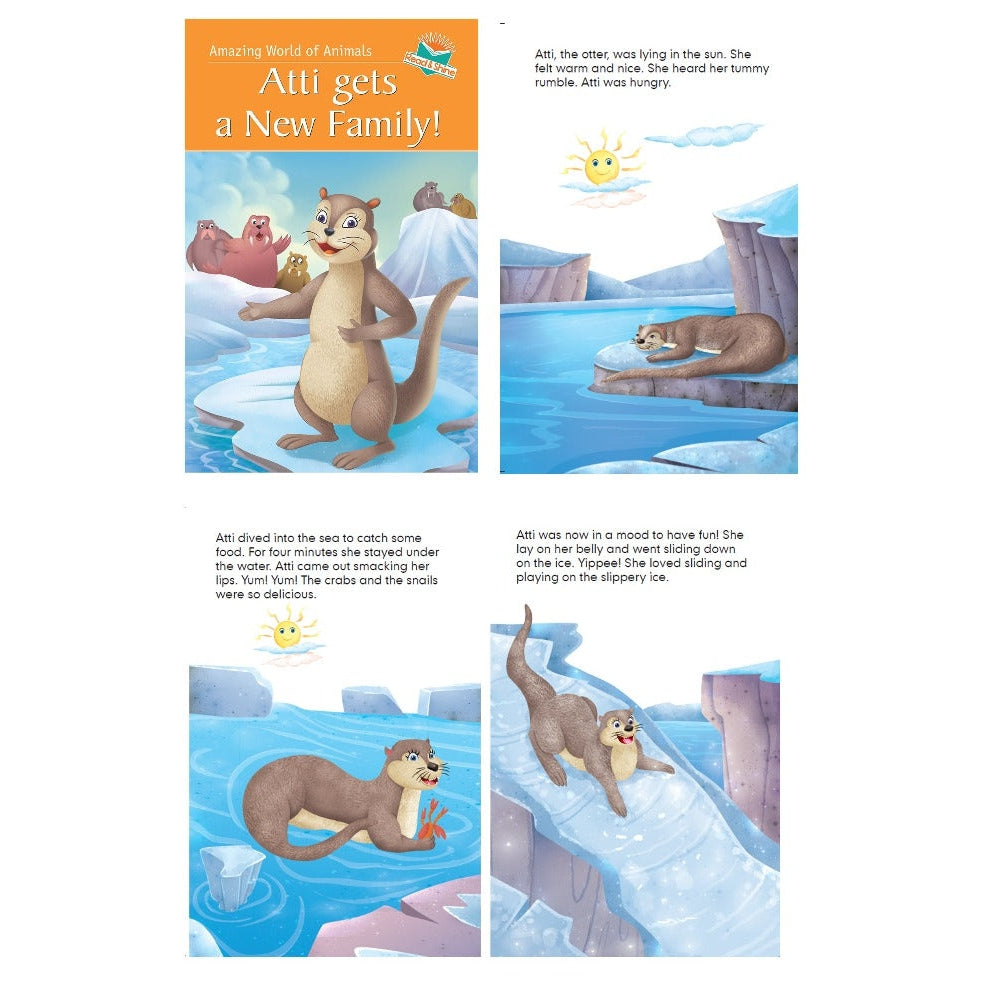 Set of 8 Self Reading Amazing Animal Story Books for Children