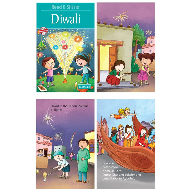 Set of 8 Reading Story Books About Festivals for Children