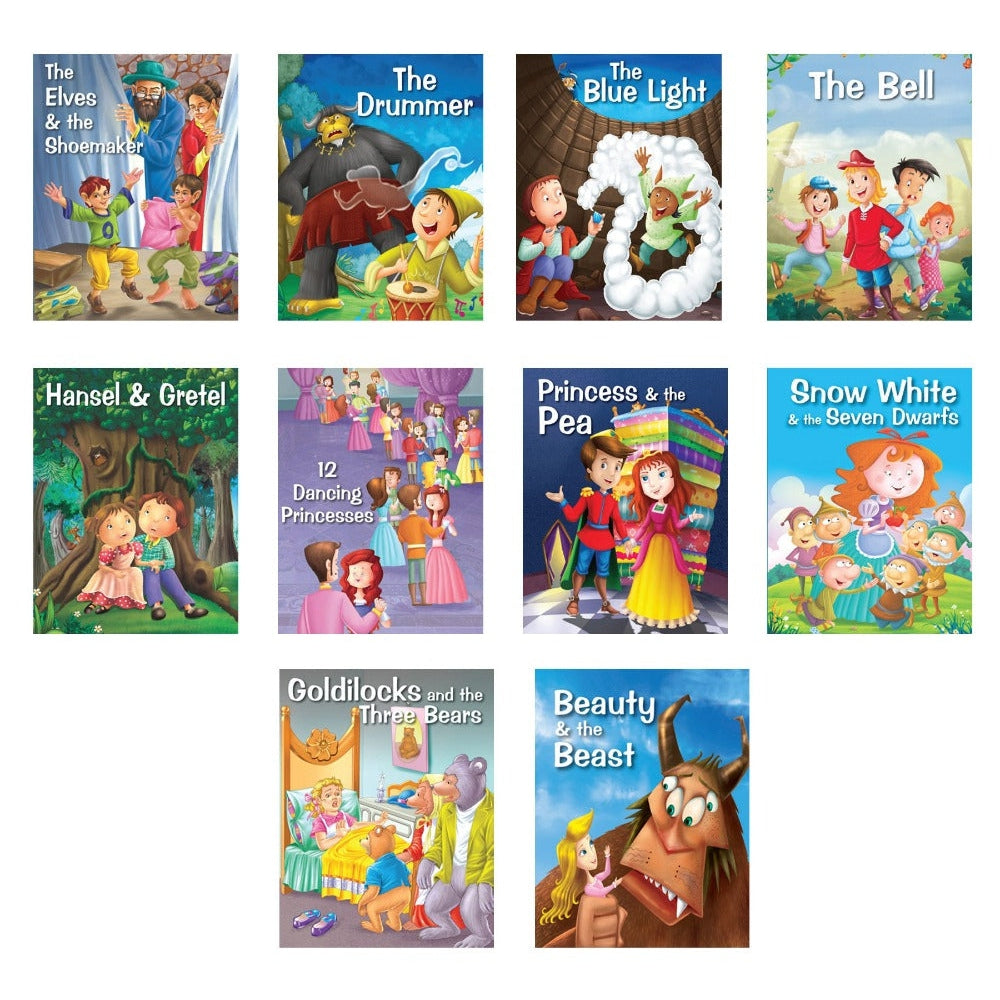 Set of 10 Grimm's Tales Picture Story Books for 4+ Year Old Children