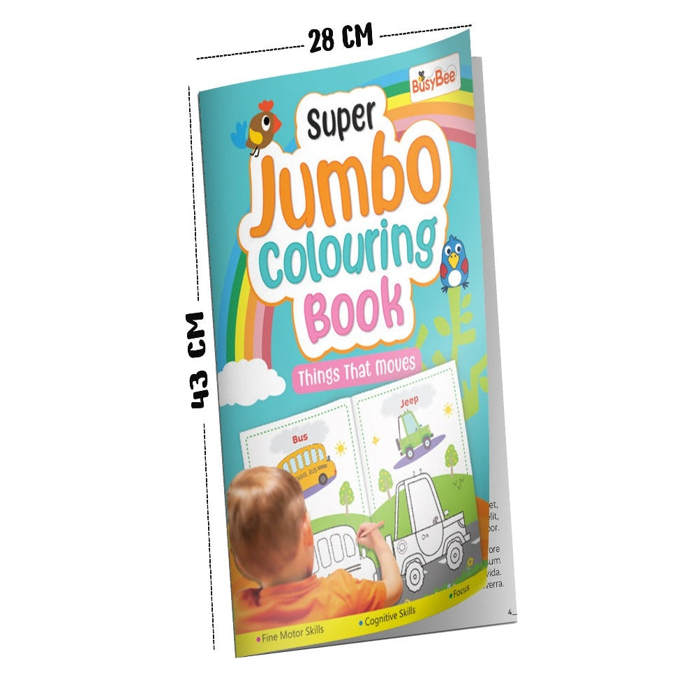 Super Jumbo Colouring Book (Things That Move) For Kids
