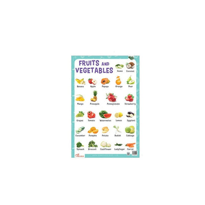Fruits & Vegetables - Thick Laminated Preschool Chart
