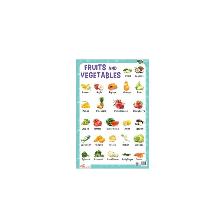 Fruits & Vegetables - Thick Laminated Preschool Chart
