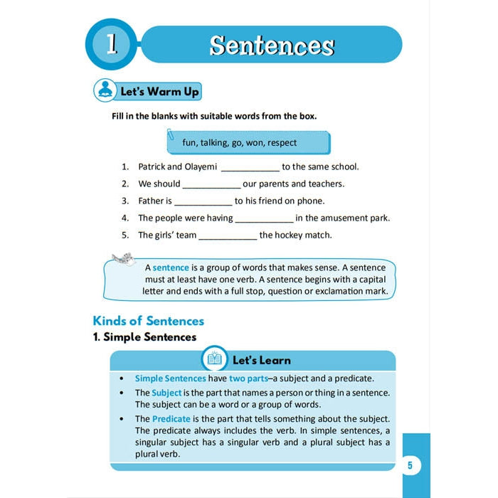 Primary English Grammar for Class 5 Students