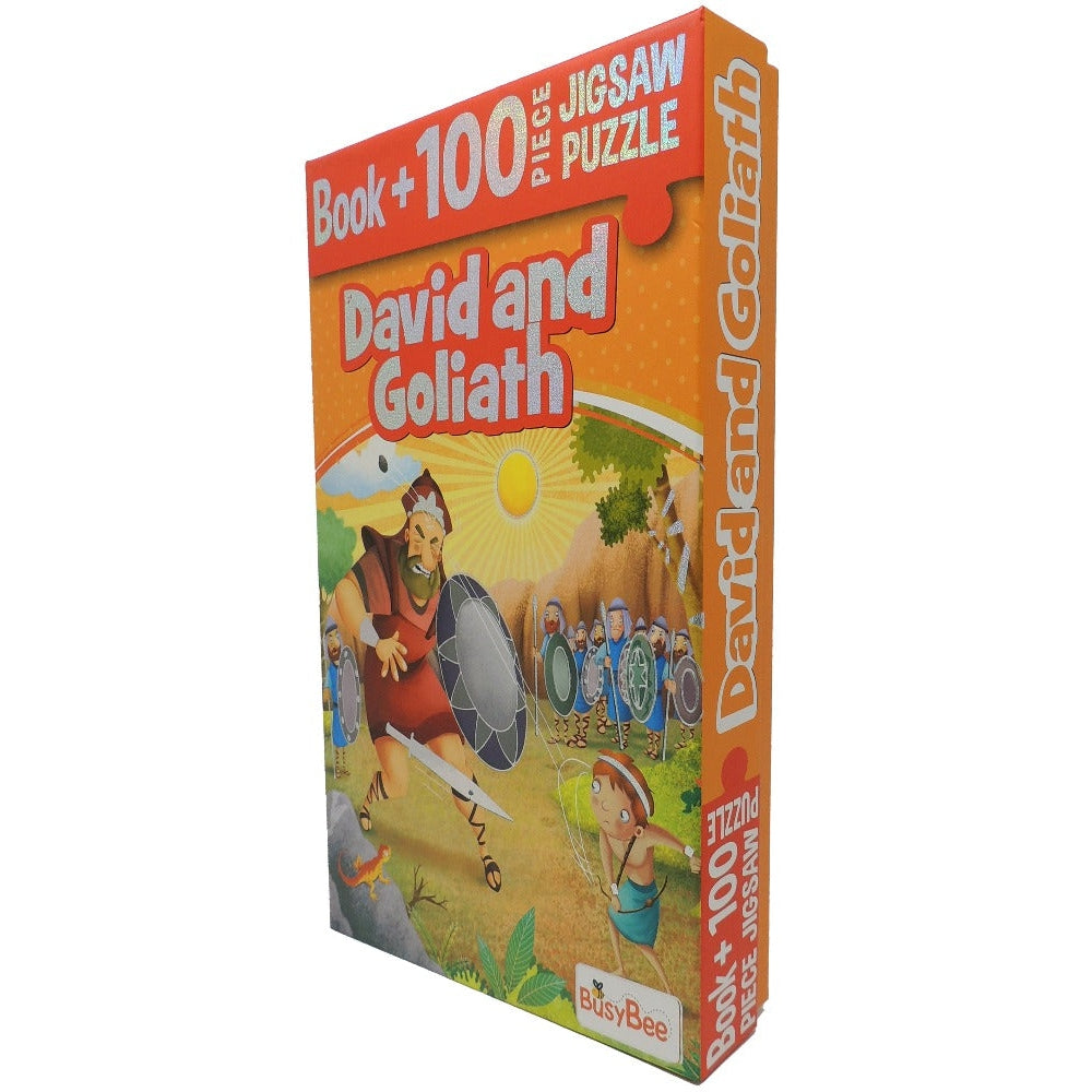 David and Goliath Book & 100 Pieces Jigsaw Puzzle For Kids