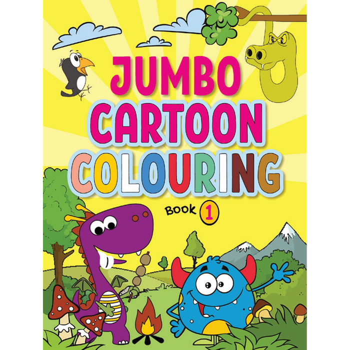 Jumbo Cartoon Colouring Book 1 - Mega Cartoon Colouring Book for 3 to 5 Years Old Kids