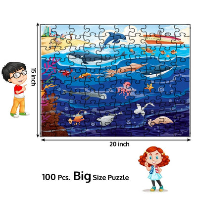 Ocean World 100 Pieces Jigsaw Puzzle + 1 Story Book For Kids