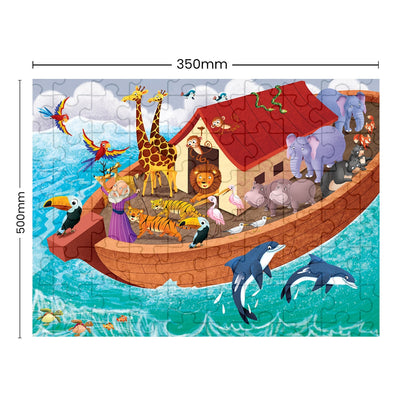 Noah and The Ark  Book & 100 Pieces Jigsaw Puzzle for Kids