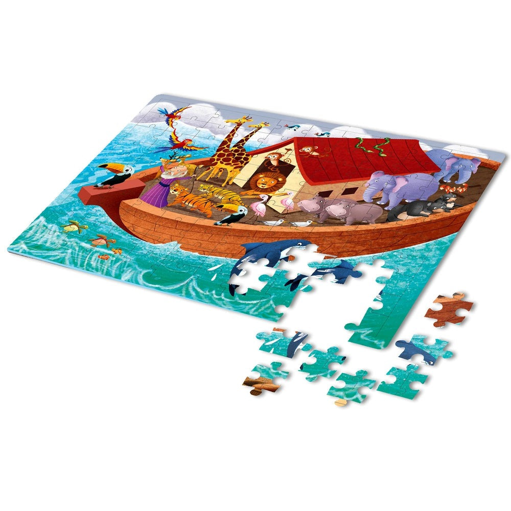 Noah and The Ark  Book & 100 Pieces Jigsaw Puzzle for Kids
