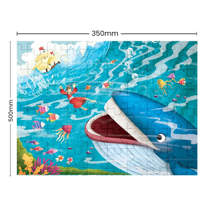 Jonah and The Whale Book &100 Pieces Jigsaw Puzzle For Kids