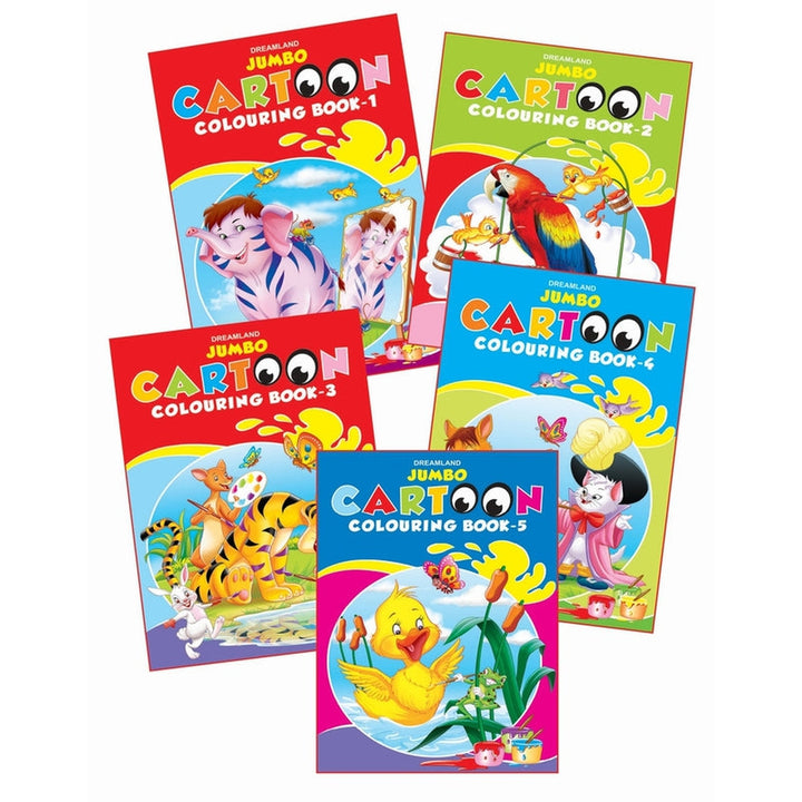 Jumbo Cartoon Colouring Set (5 Titles)