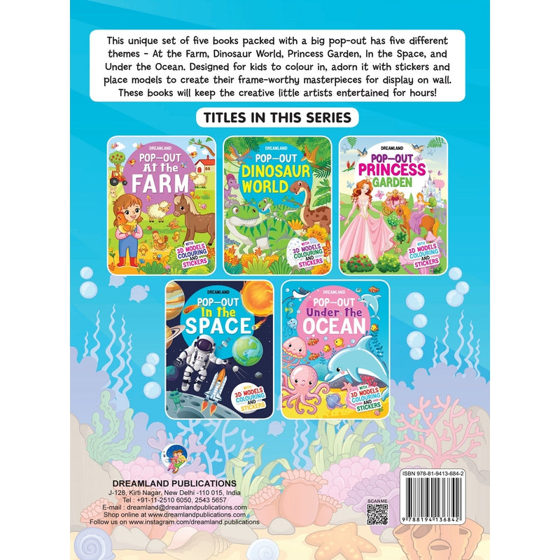 Pop-Out Under the Ocean- With 3D Models Colouring Stickers