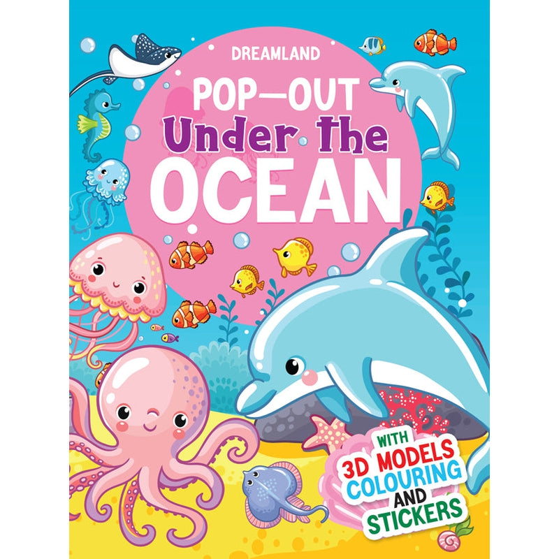 Pop-Out Under the Ocean- With 3D Models Colouring Stickers