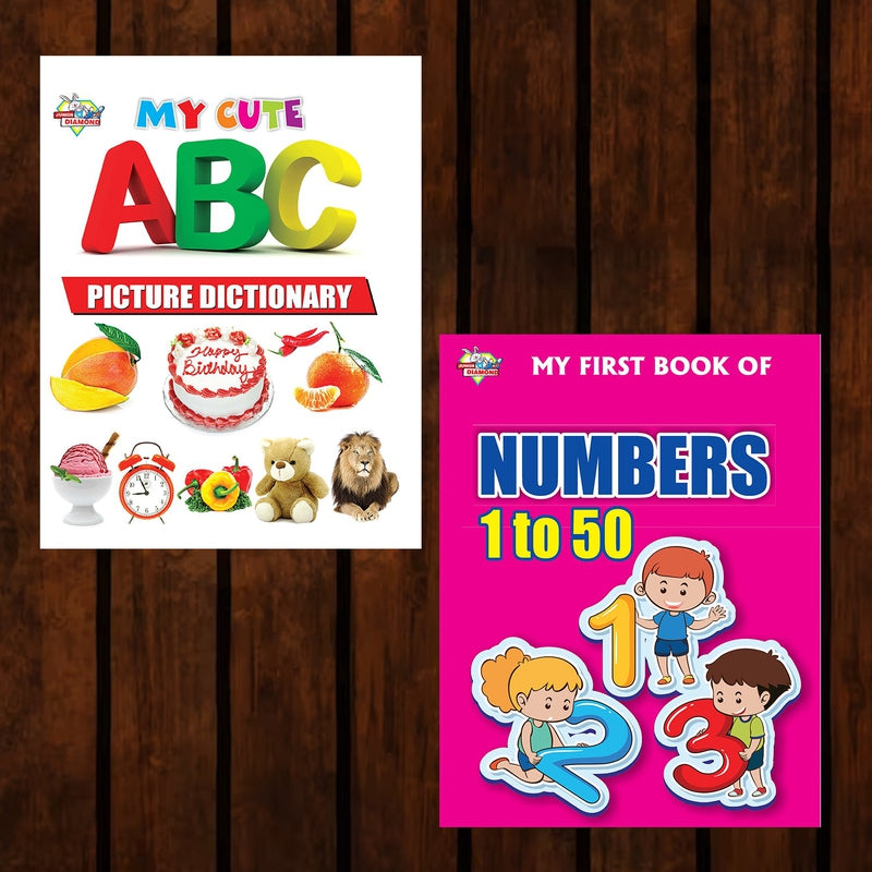 My First Picture Books of Numbers (1-50) and ABC Picture Dictionary - Set of 2 Books