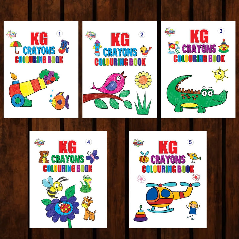 KG Cartoon Copy Colouring Book for Painting and Colouring (Set of 5 Books)