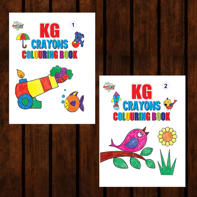 KG Cartoon Copy Colouring Book for Painting and Colouring (Set of 2 Books) - Part 1