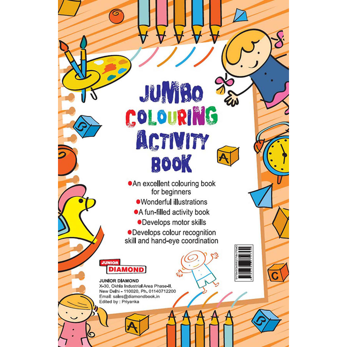 Jumbo Colouring Activity Book in English