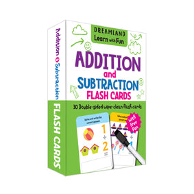 Flash Cards Addition and Subtraction  - 30 Double Sided Wipe Clean Flash Cards for Kids (With Free Pen)