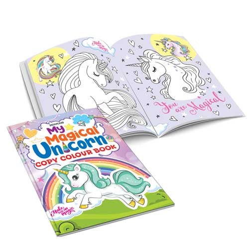 My Unicorn Books Pack - Unicorn Sticker and Activity Book, Copy Colour and Colouring Books