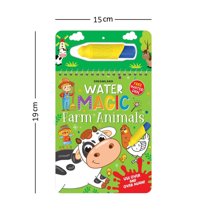 Water Magic Farm Animals- With Water Pen - Use Over And Over Again : Children Drawing, Painting & Colouring Book