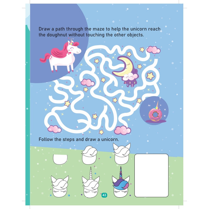 Unicorn Activity and Colouring Book- Die Cut Animal Shaped Book : Children Interactive & Activity  Book