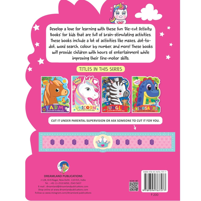 Unicorn Activity and Colouring Book- Die Cut Animal Shaped Book : Children Interactive & Activity  Book