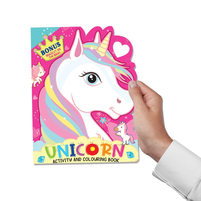 Unicorn Activity and Colouring Book- Die Cut Animal Shaped Book : Children Interactive & Activity  Book