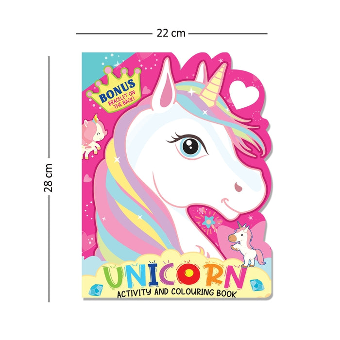 Unicorn Activity and Colouring Book- Die Cut Animal Shaped Book : Children Interactive & Activity  Book