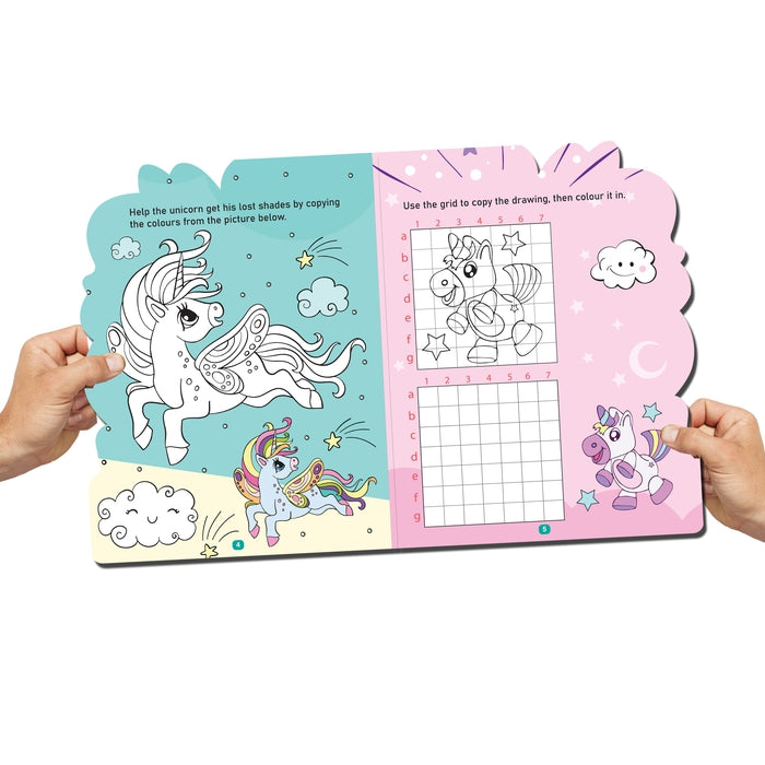 Unicorn Activity and Colouring Book- Die Cut Animal Shaped Book : Children Interactive & Activity  Book