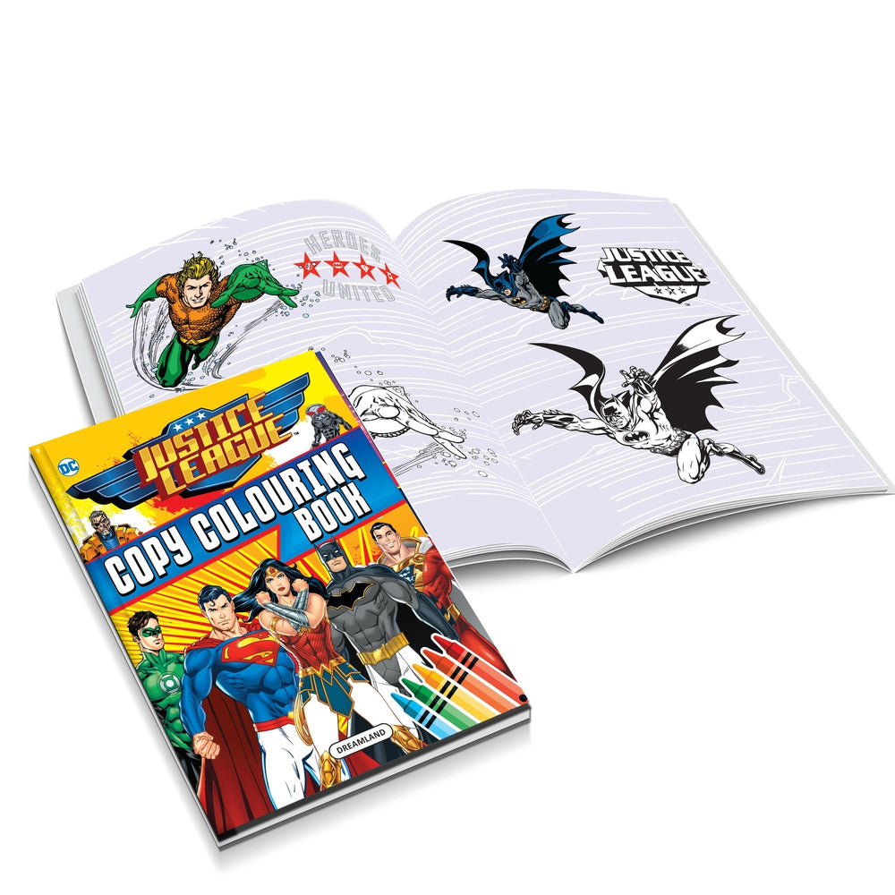 Justice League Copy Colouring and Activity Books Pack (A Pack of 4 Books)