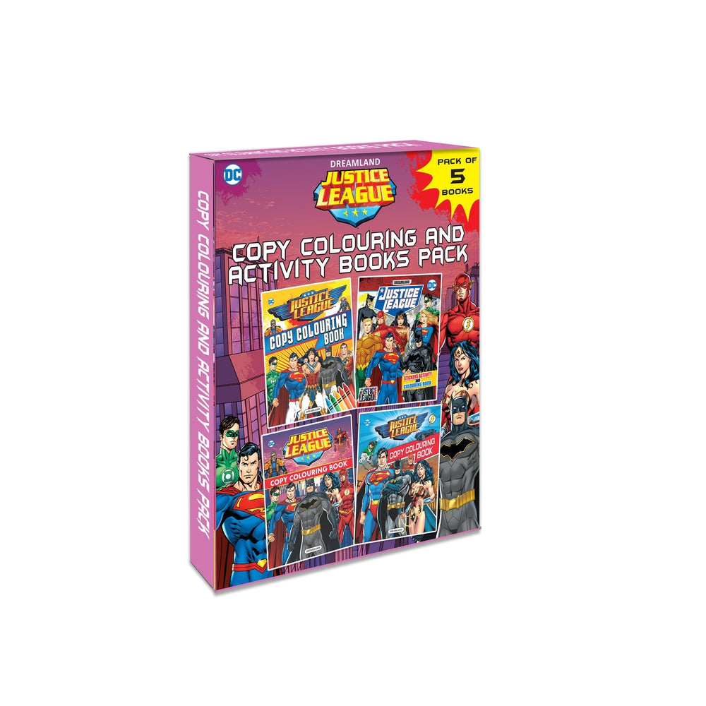 Justice League Copy Colouring and Activity Books Pack (A Pack of 4 Books)