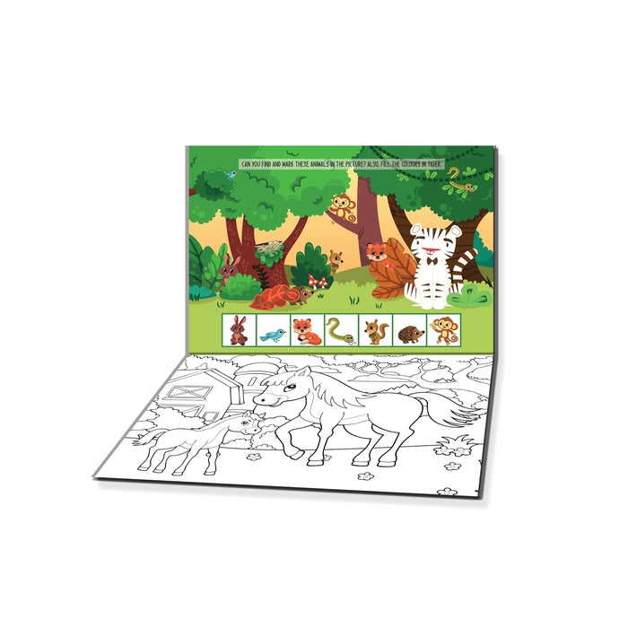 Fun with Animals Activity & Colouring : Children Interactive & Activity Book