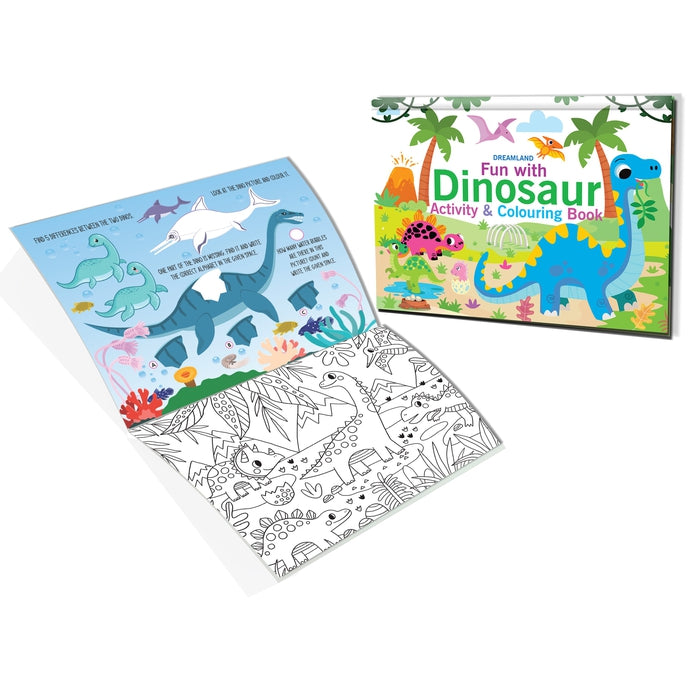 Fun with Dinosaur Activity & Colouring : Children Interactive & Activity  Book