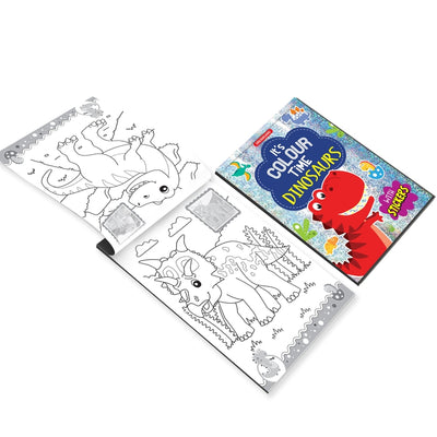 Dinosaurs- It's Colour time with Stickers : Children Drawing, Painting & Colouring Book