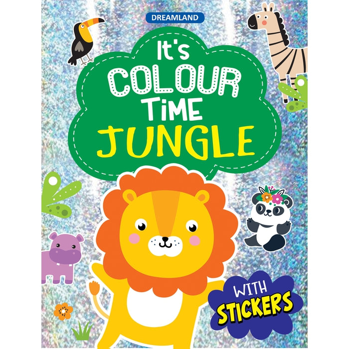 Jungle- It's Colour Time with Stickers : Children Drawing, Painting & Colouring Book