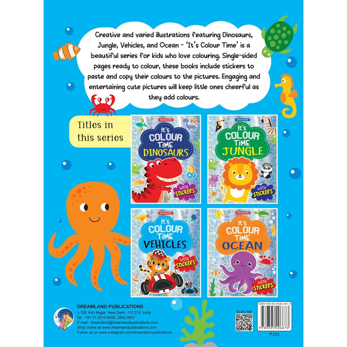 Ocean- It's Colour time with Stickers : Children Drawing, Painting & Colouring Book