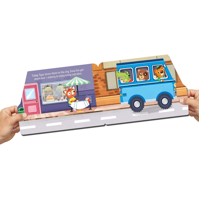 A City Tour on the Bus- A Shaped Board Book with Wheels : Children Picture Board Book