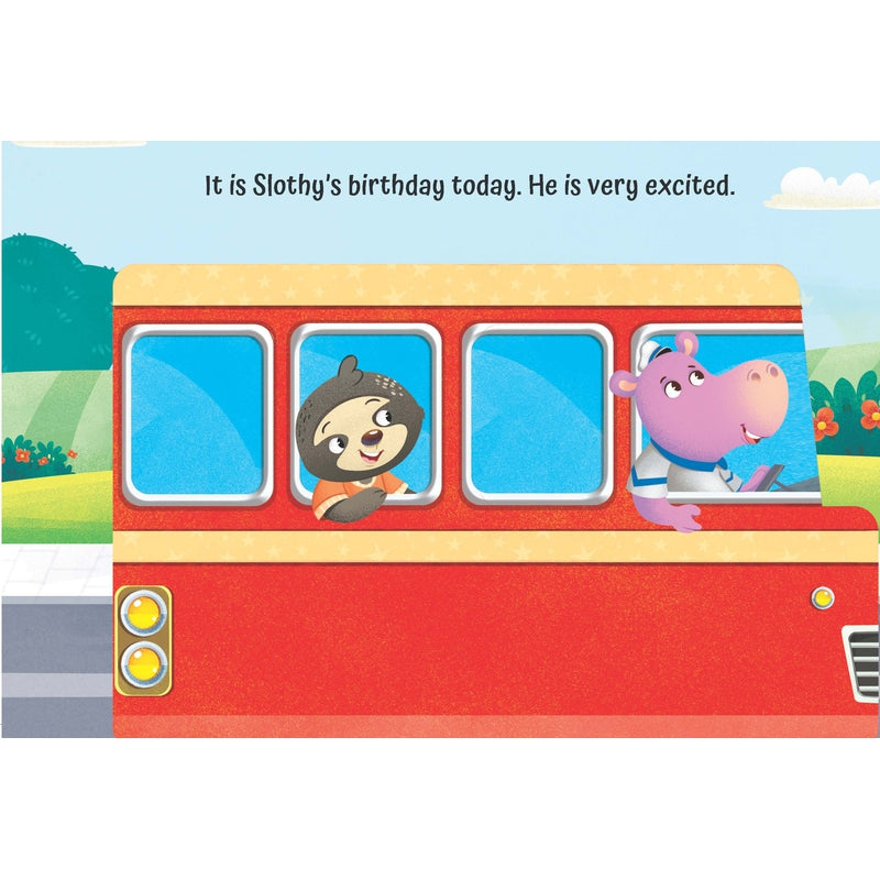 A Birthday on the Bus - A Shaped Board Book with Wheels : Children Picture Board Book