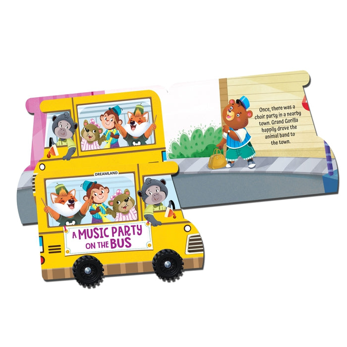 A Music Party on the Bus- A Shaped Board Book with Wheels : Children Picture Board Book