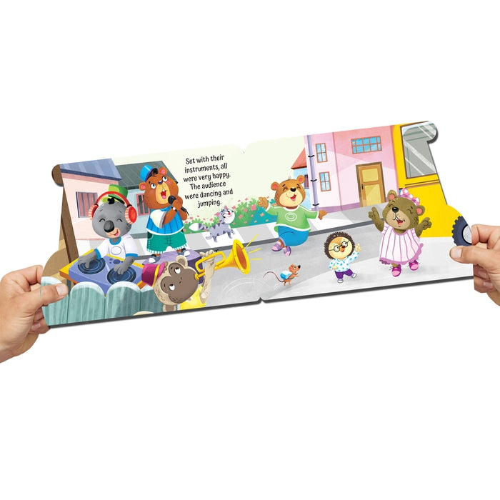 A Music Party on the Bus- A Shaped Board Book with Wheels : Children Picture Board Book