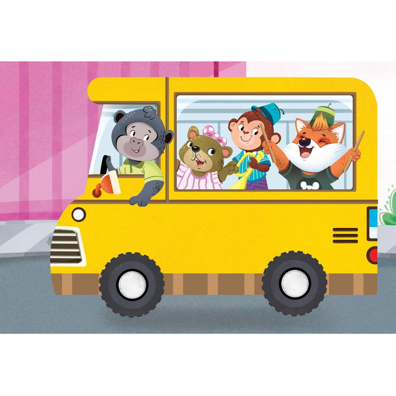 A Music Party on the Bus- A Shaped Board Book with Wheels : Children Picture Board Book