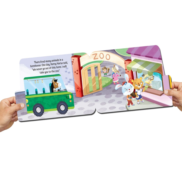 Zoo Safari on the Bus- A Shaped Board Book with Wheels : Children Picture Board Book